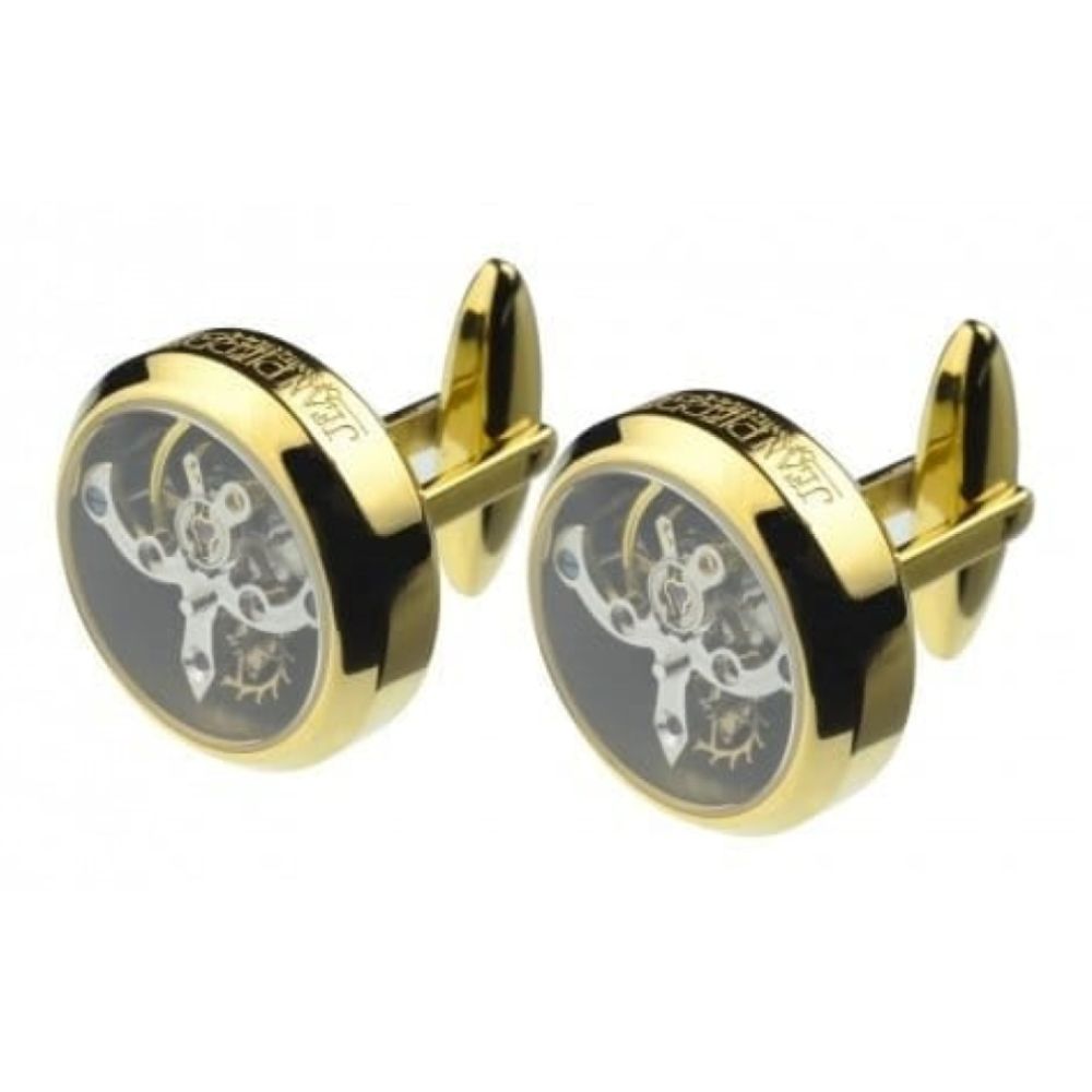 Gents Gold Plated Stainless Steel Tourbillon Style Cufflinks