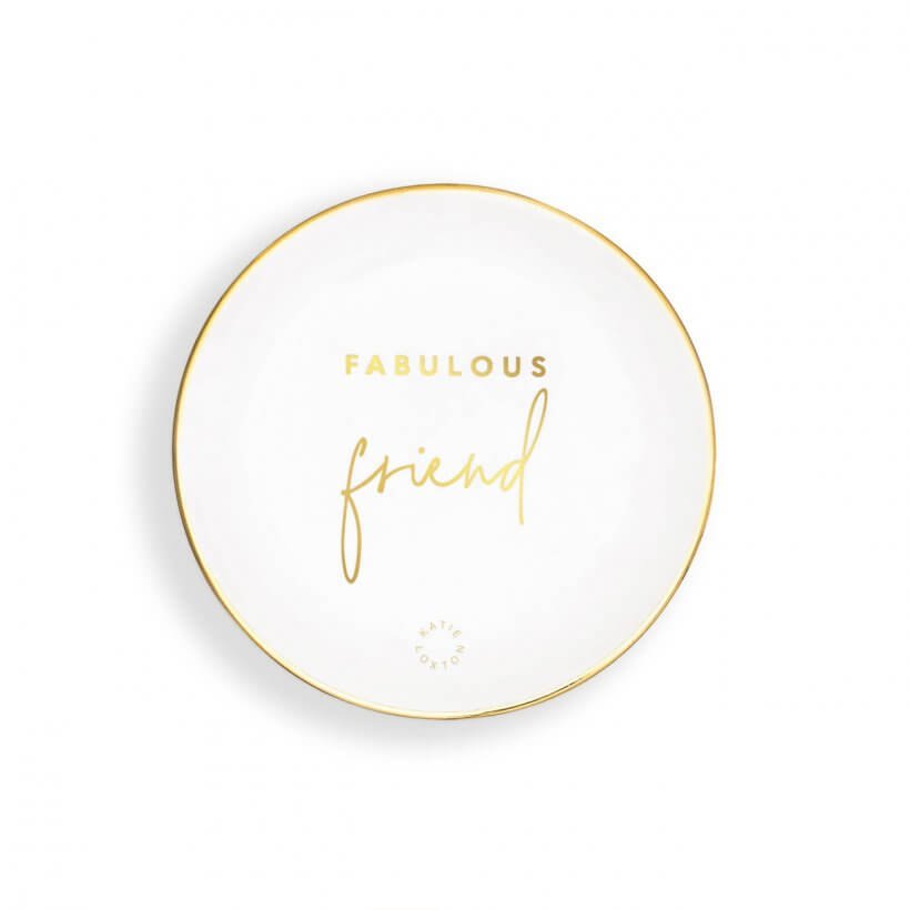 Round Trinket Dish | Fabulous Friend | White