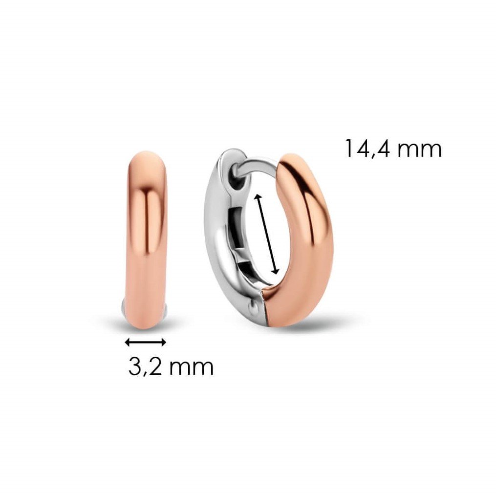 Silver & Rose Gold Small Hoop Earrings