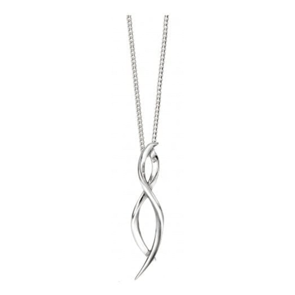 Ladies Sterling Silver Double Twist Pendant Necklace