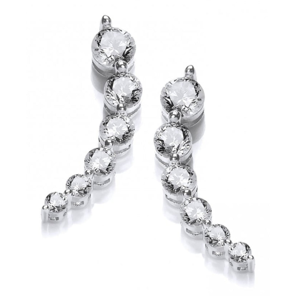 CZ Curvy Climber Earrings