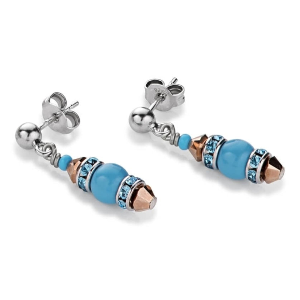 Turquoise Pearl Stick Pin Earrings