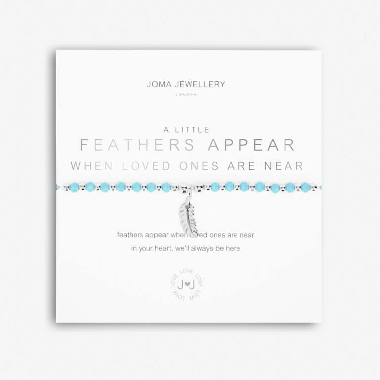 Colour Pop A Little | Feathers Appear When Loved Ones Are Near | Silver | Bracelet | 17.5cm Stretch