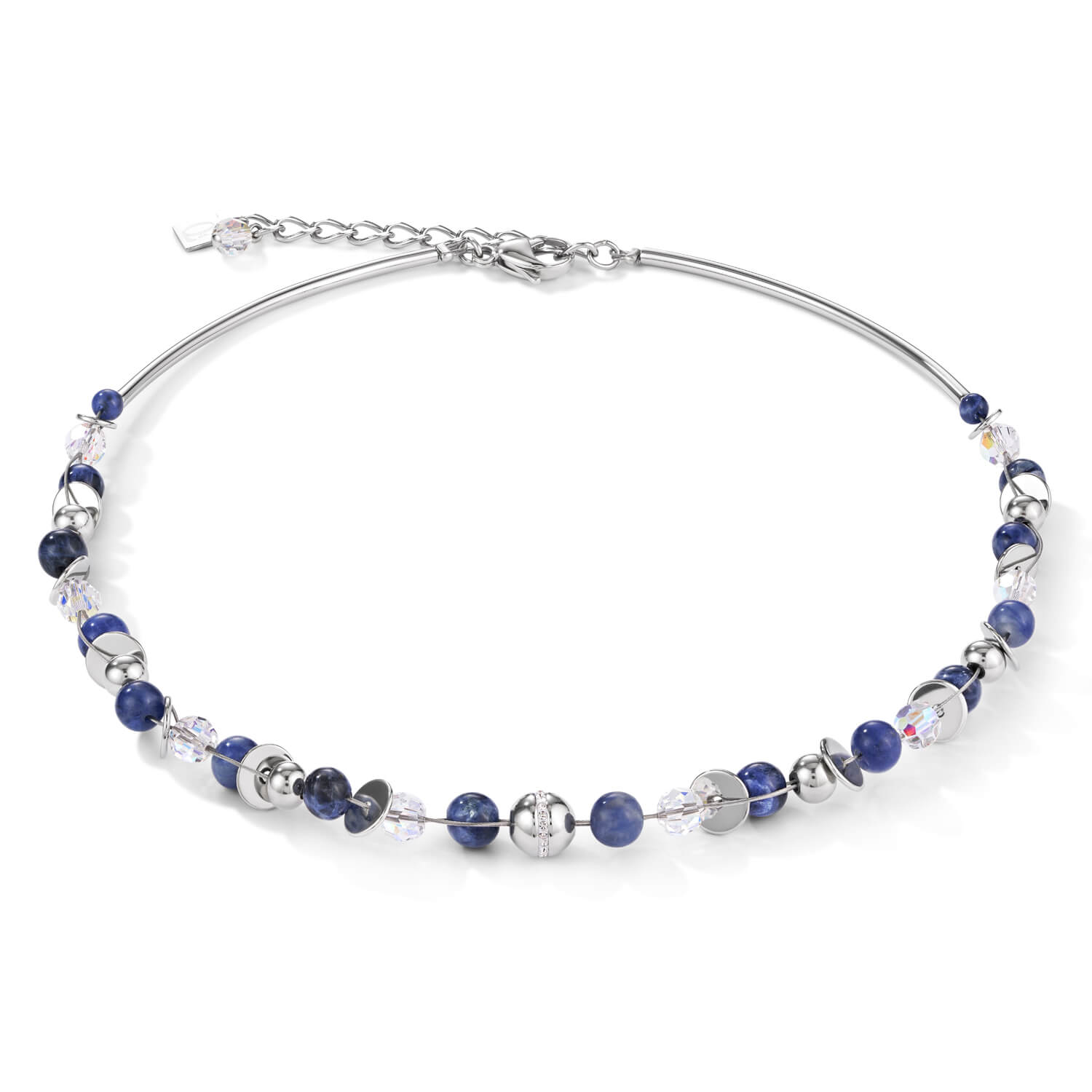 Twisted Pearls Sodalite & Stainless Steel Blue Necklace