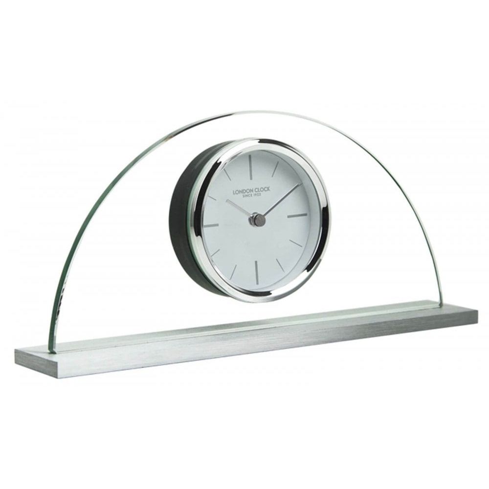 Titanium Half Moon Mantel Cloc