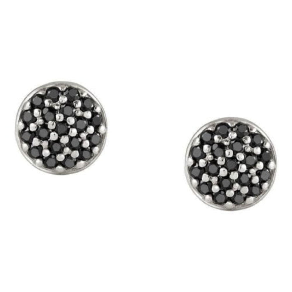 Gioie 925 Silver Earrings And Cubic Colored Zirconia (009_Round Silver)