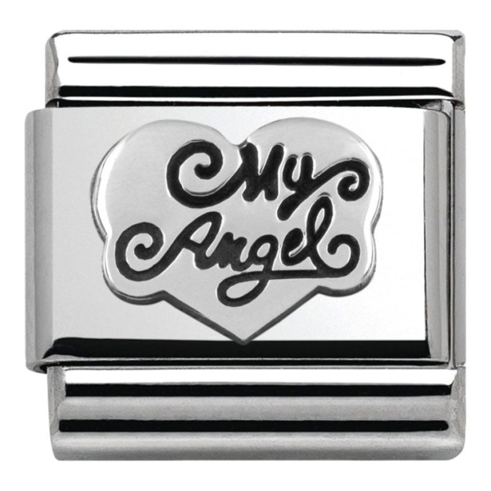 Classic 'My Angel' Silver heart Link
