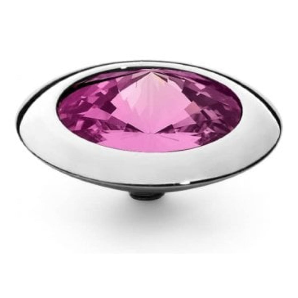 Famosa Silver 16mm Tondo Ring Top Fuchsia