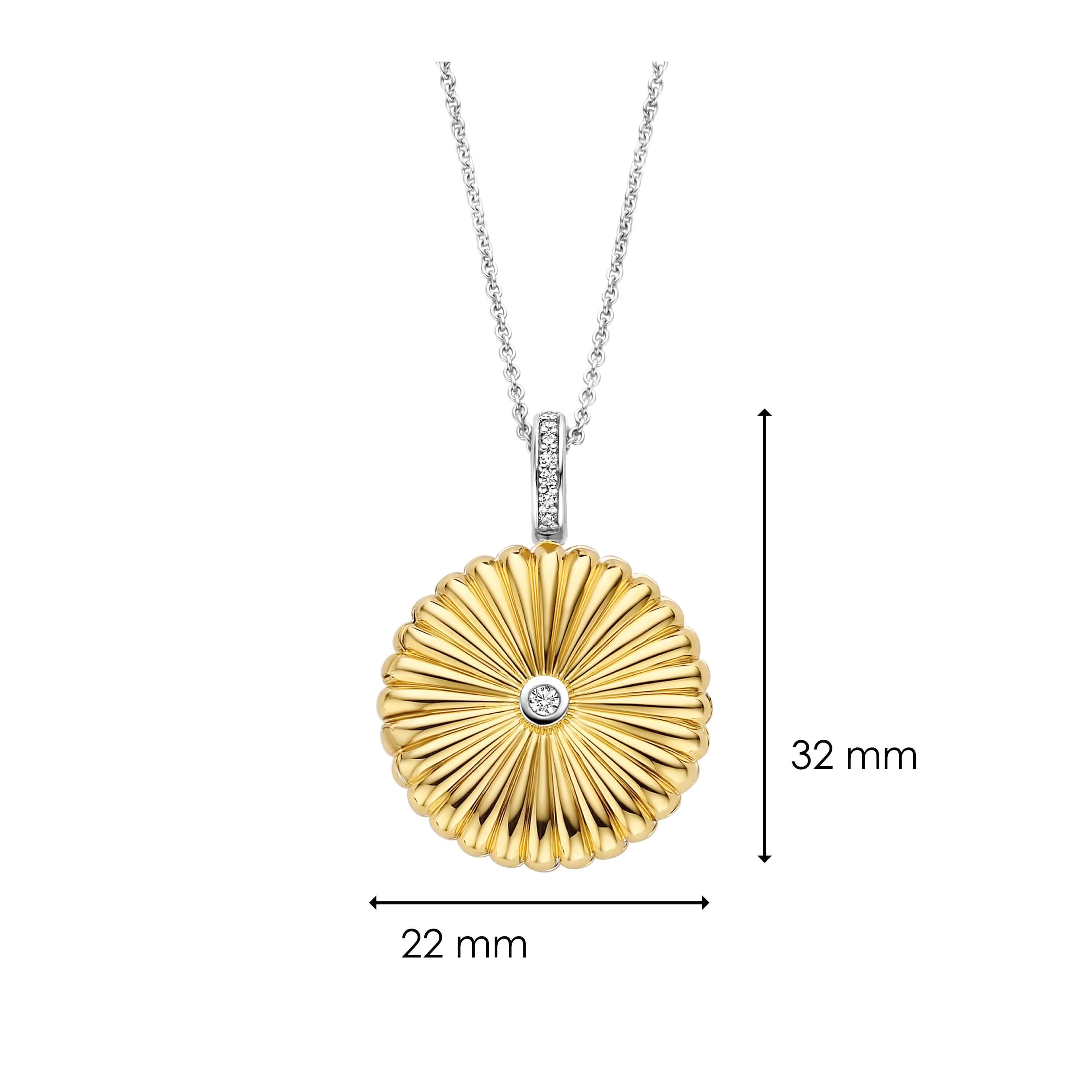 Gold Plated Sun Shape Pendant Necklace