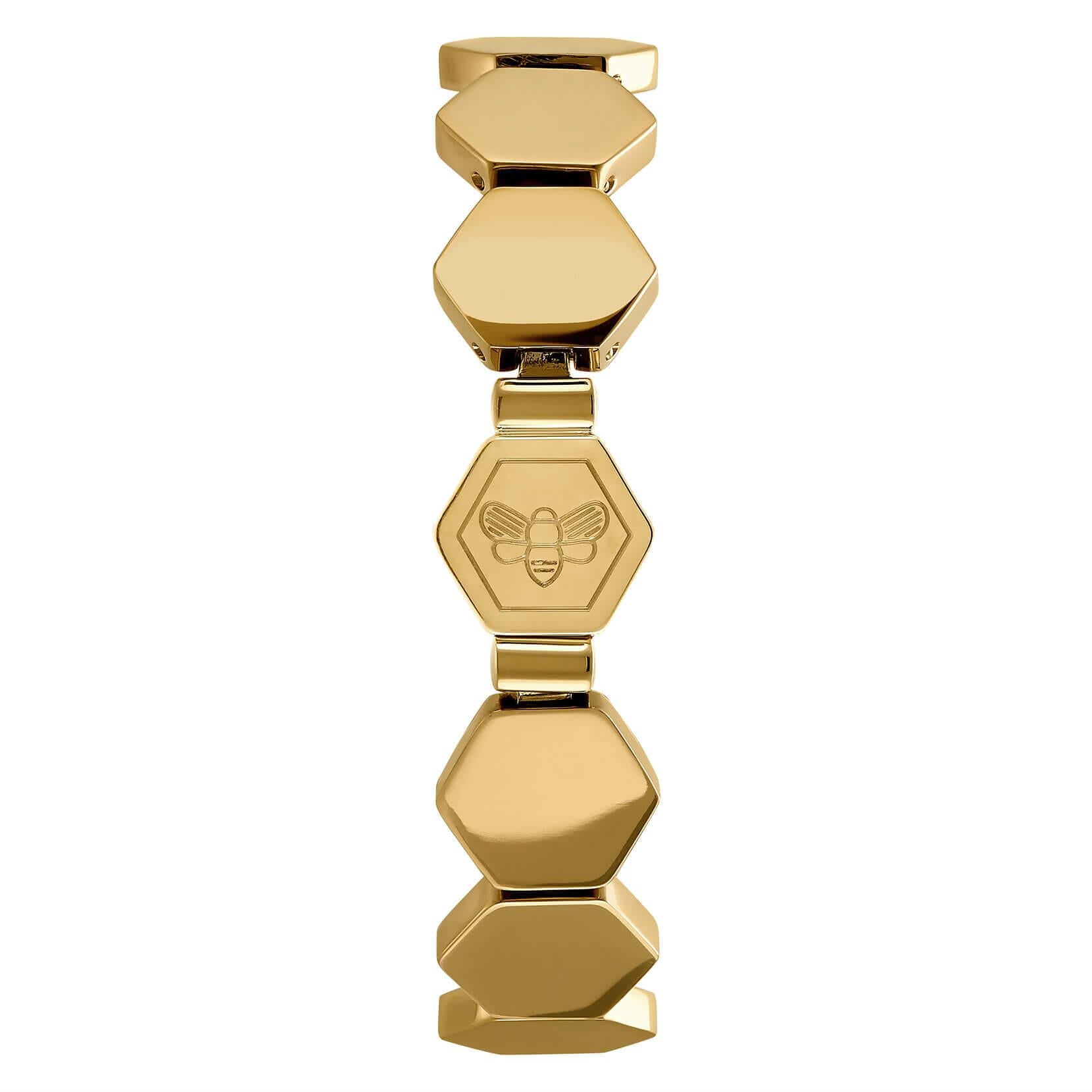 Honeycomb Gold Plated Slim Cuff Bracelet
