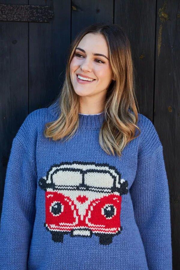 Happy Camper Sweater Denim