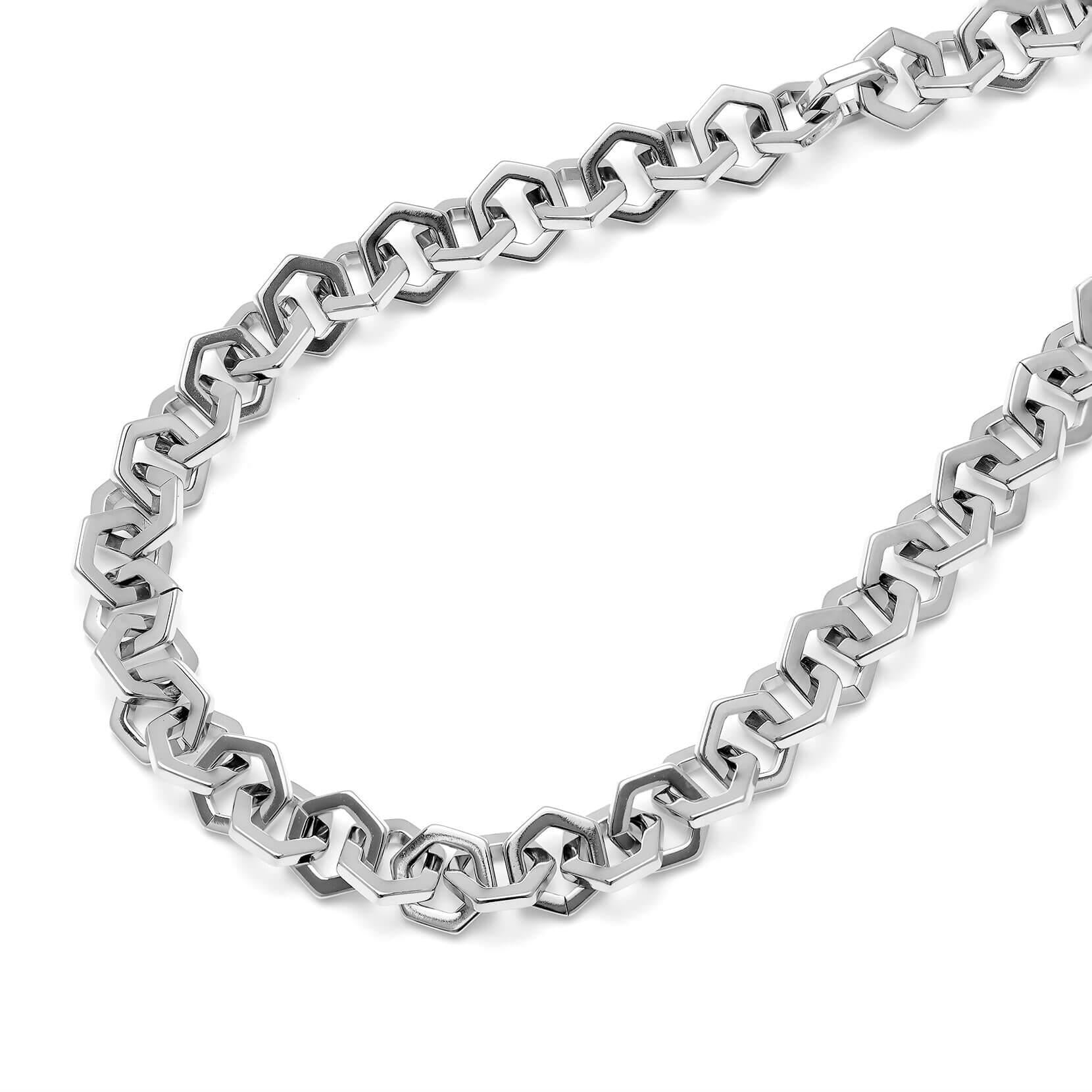 SS Honeycomb Link Necklace