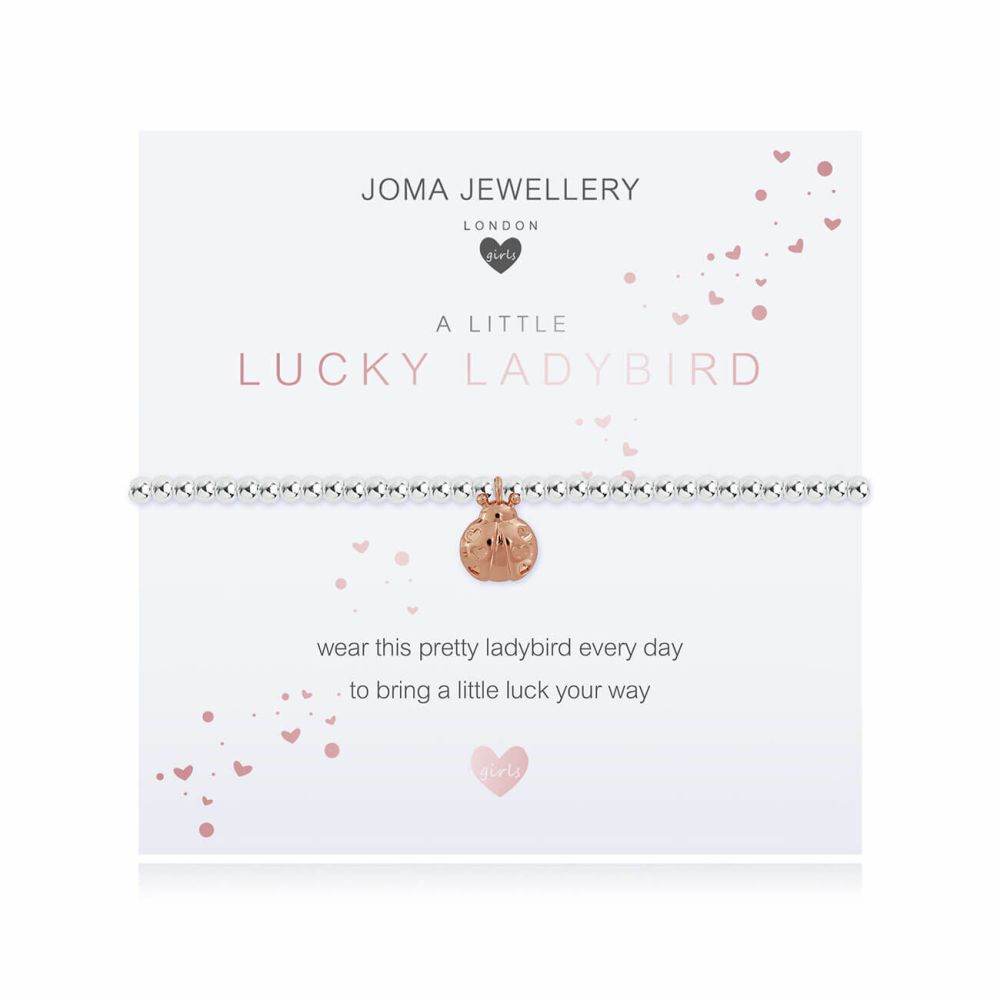 Children's A Little Lucky Ladybird Silver Stretch Bracelet 15.5cm