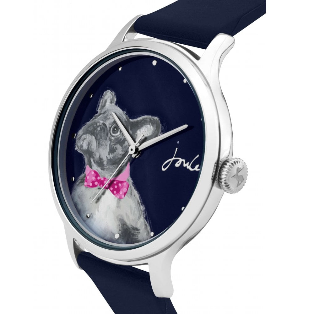Navy Silicone Strap Navy Dial With Dog Graphic Ladies Watch