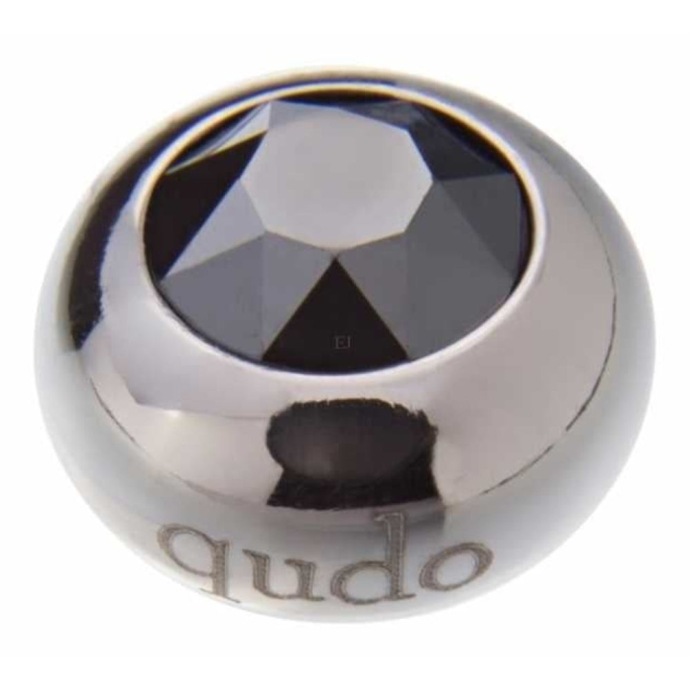 Famosa Silver 10mm Tondo Ring Top Jet Hematite