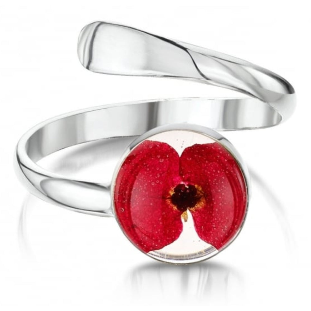 Silver Ring (Adjustable) - Poppy - Round