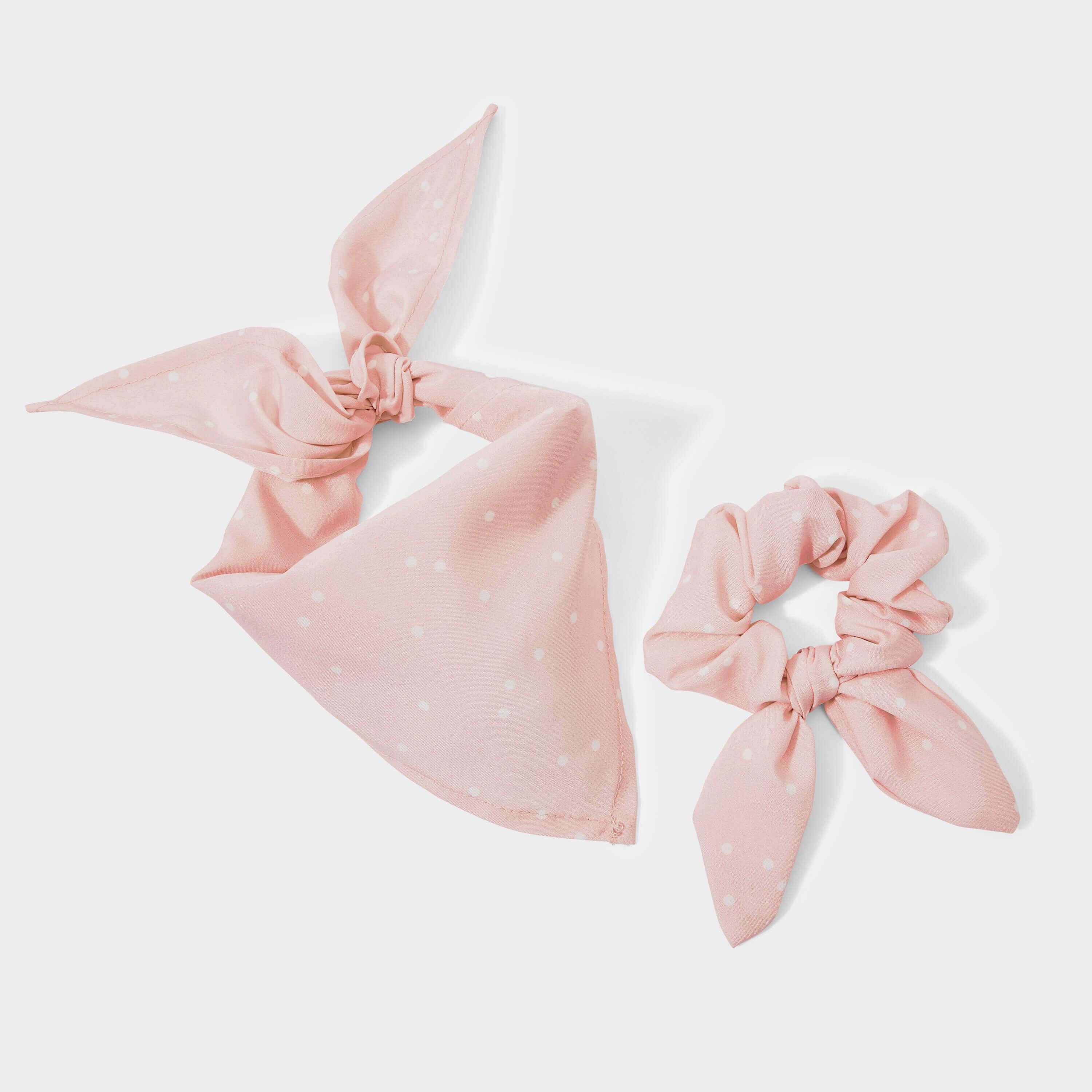 Dog Bandana & Scrunchie Set | Pink