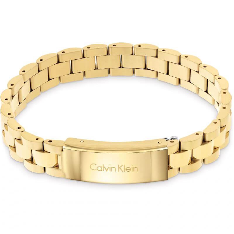 Men's Gold Tone Bracelet with Logo Detail