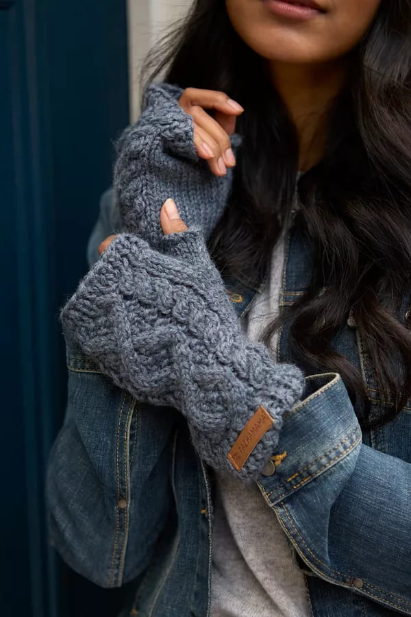 Enniskerry Handwarmer (Pure Merino) Slate Blue