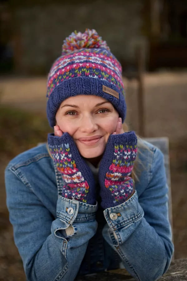 Killarney Bobble Beanie (Pure Merino) Denim