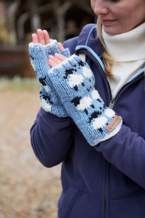 Merino Sheep Handwarmer Blue