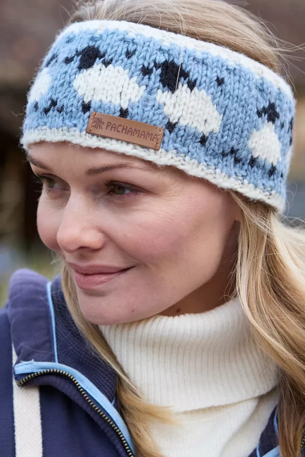 Merino Sheep Headband Blue