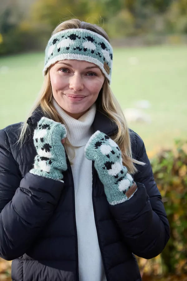 Merino Sheep Headband Green