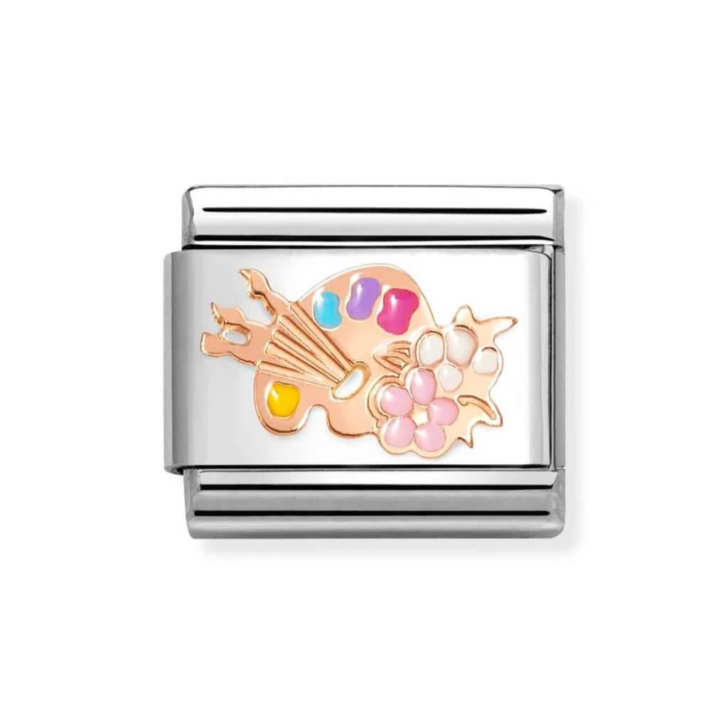 Composable Classic Link Artist Palette Symbol In 9k RG & Enamel