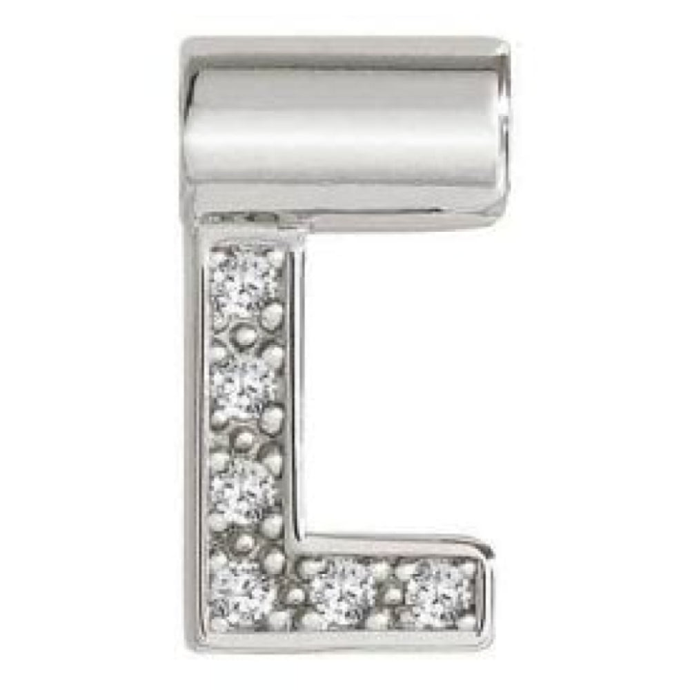 Seimia Silver Cubic Zirconia Letter L Charm