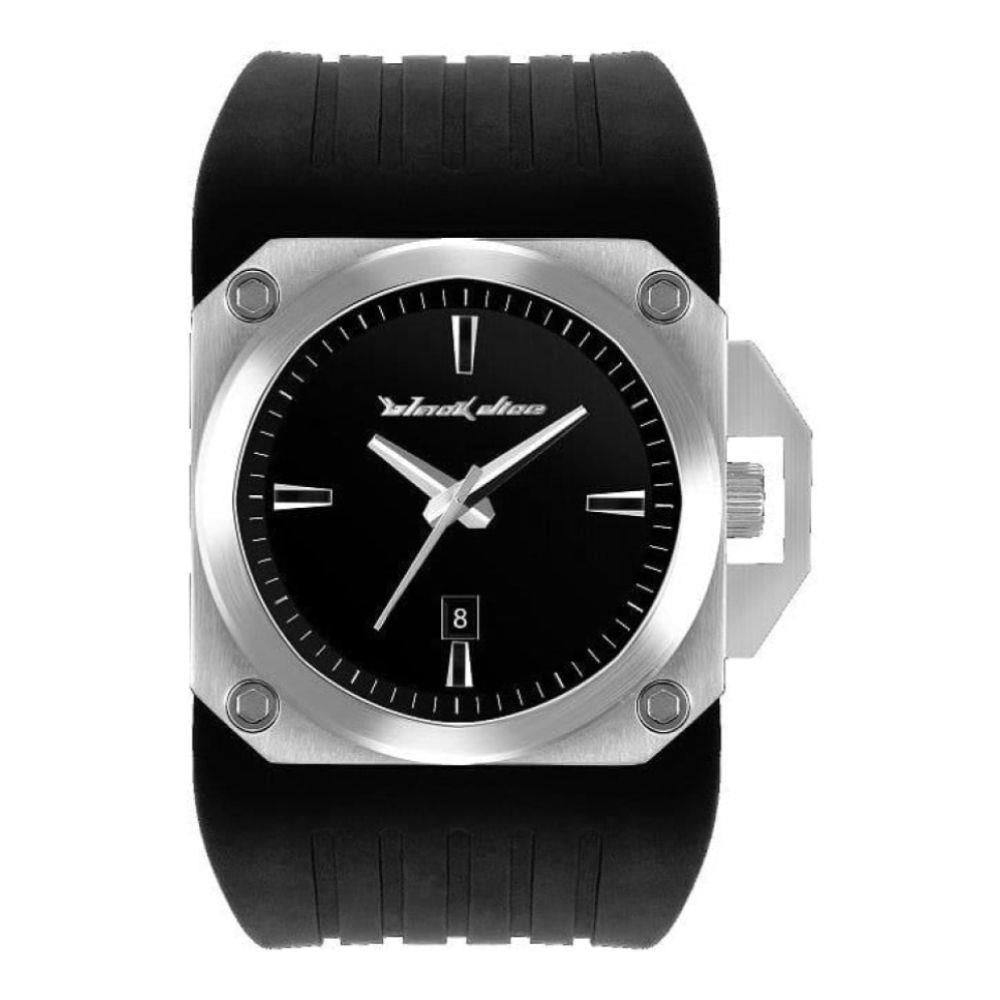 The Don Gents Black Strap and Dial Silicone Bracelet Watch