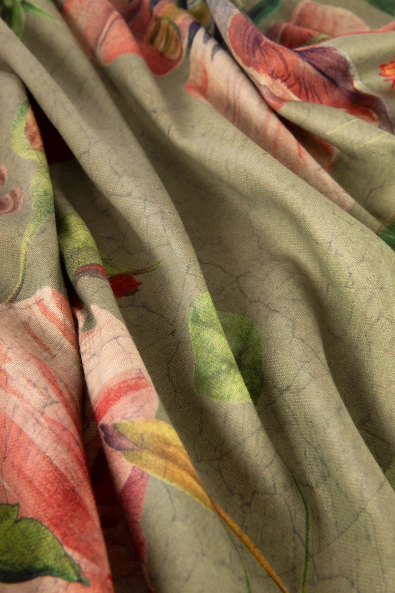 Mid-Length Kimono - Botanical Bouque - Sage