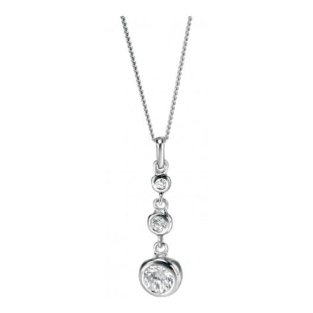 Ladies Drop Circular Crystal Pendant Necklace