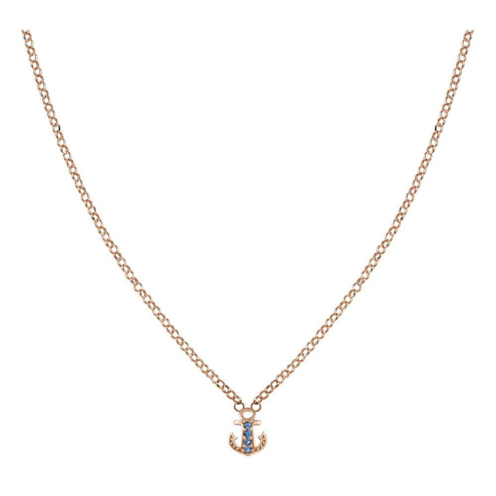 Gioie Rose Gold Plated Necklace And Cubic Zirconia Colored (014_Anchor Rose Gold)