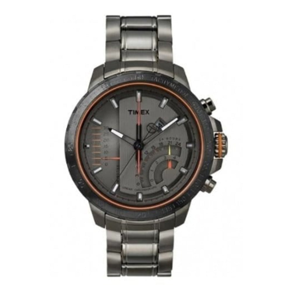 Gents IQ Linear Chronograph Grey Bracelet Watch