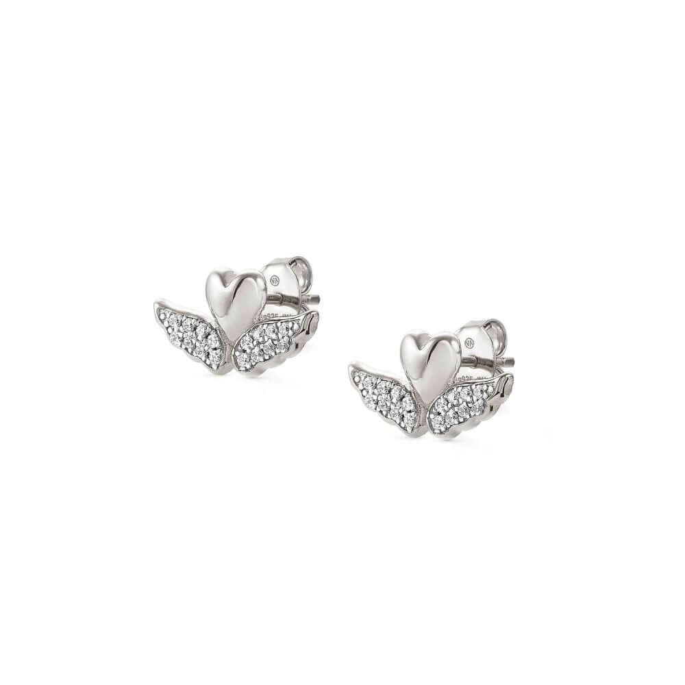 Sweetrock Romance Silver Winged Heart Earrings