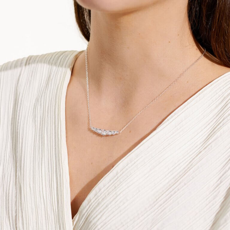 Sienna Sparkle | Graduating Crystal Necklace | Silver | Necklace | 40cm + 5cm Extender
