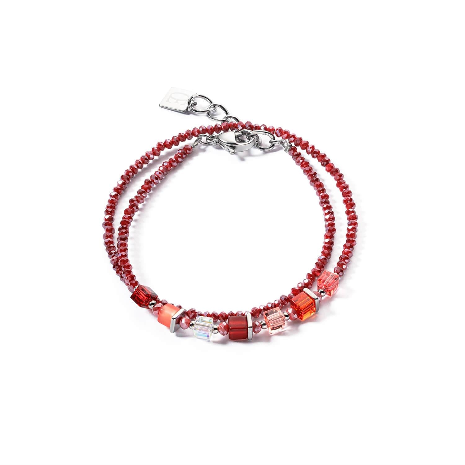 Joyful Colours Silver Red Wrap Bracelet