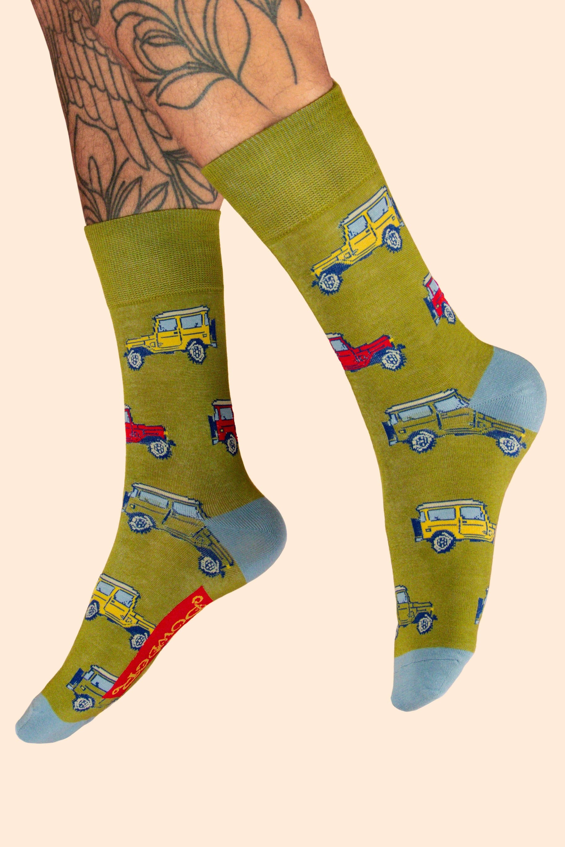 Vintage Land Rover Men's Socks - Fern