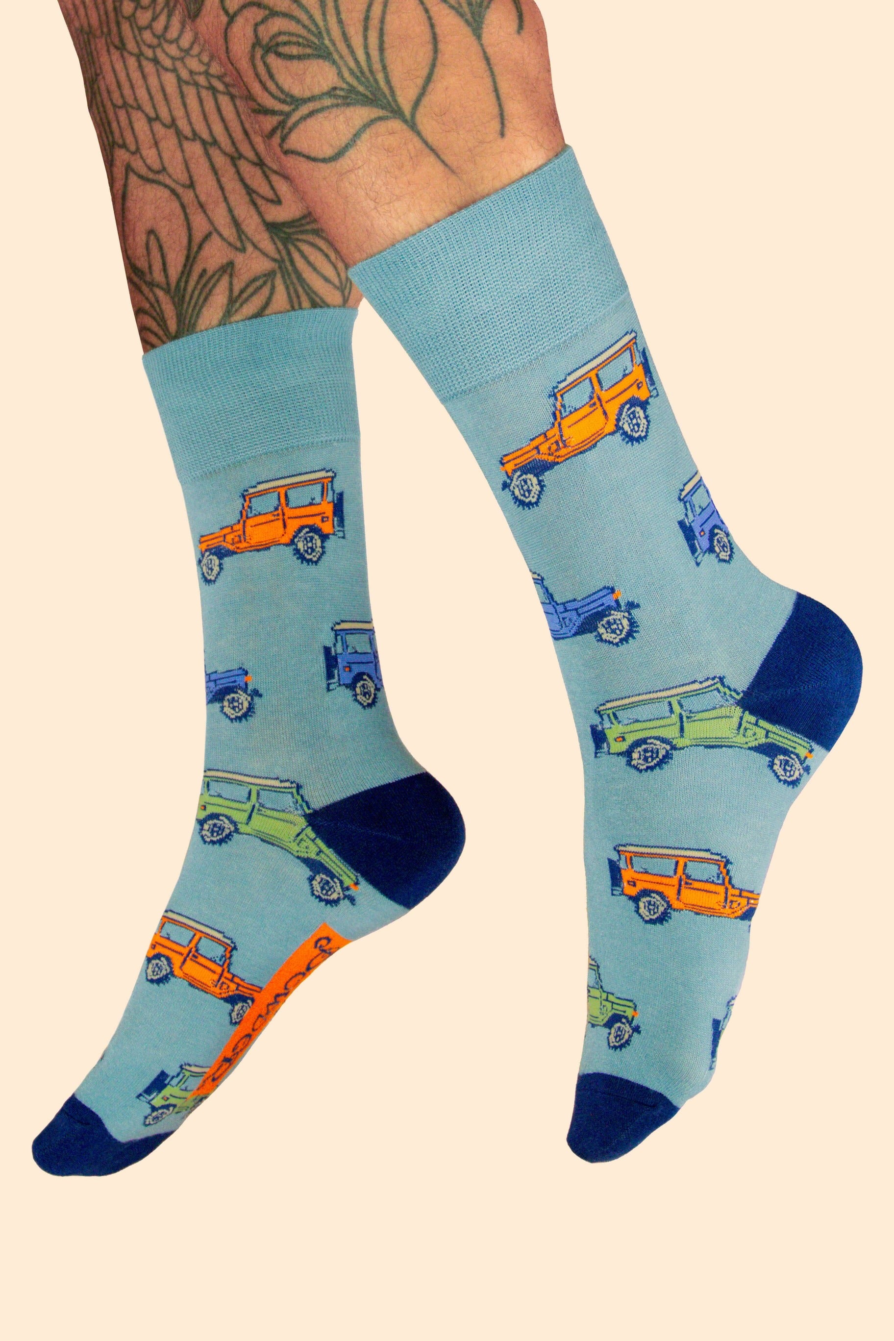 Vintage Land Rover Men's Socks - Ice