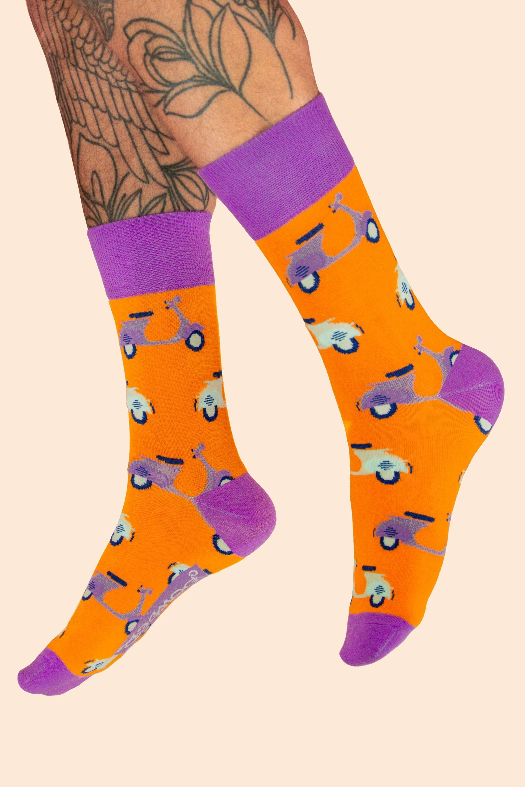 Vintage Vespa Men's Socks - Tangerine
