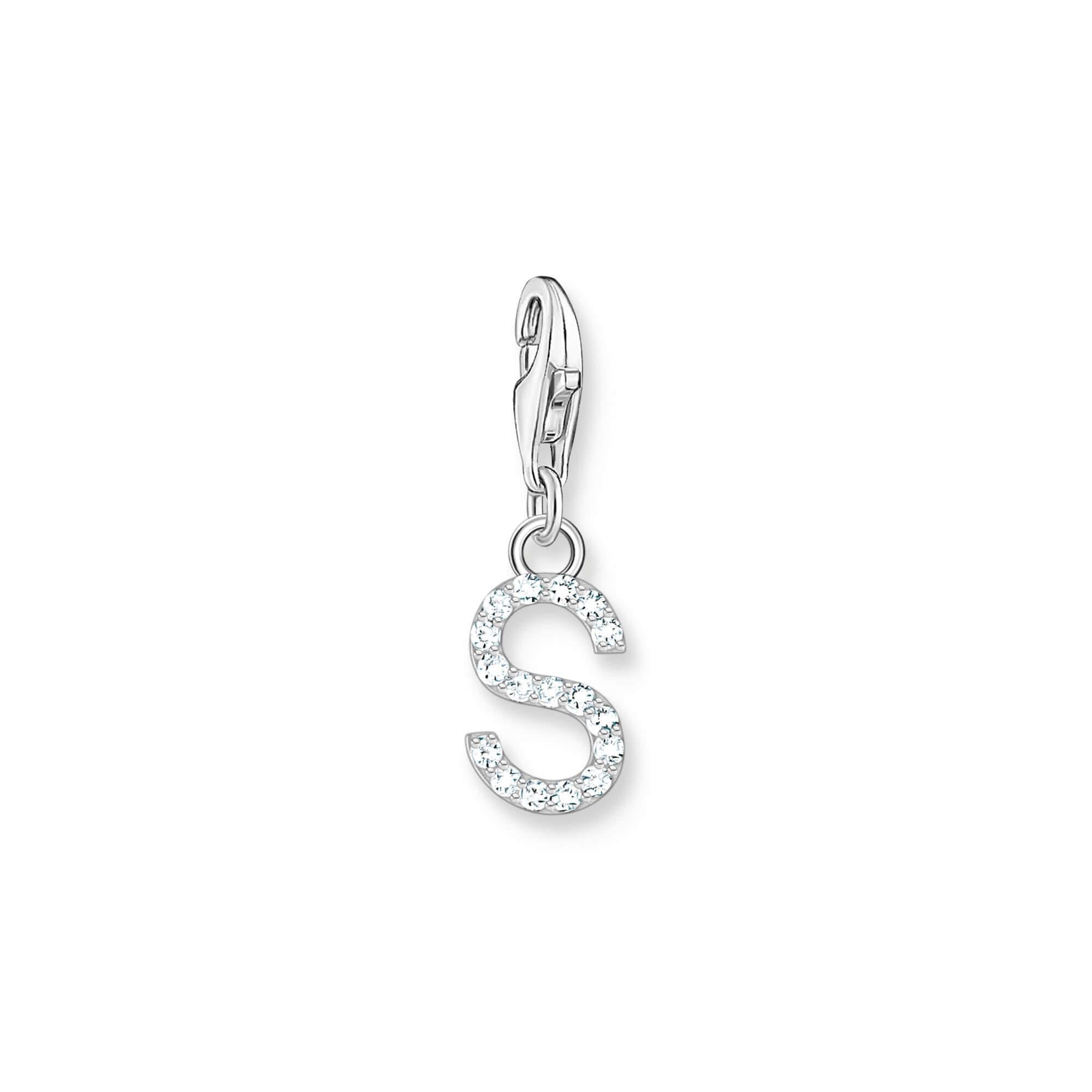 Sparkling letter S Charm Pendant