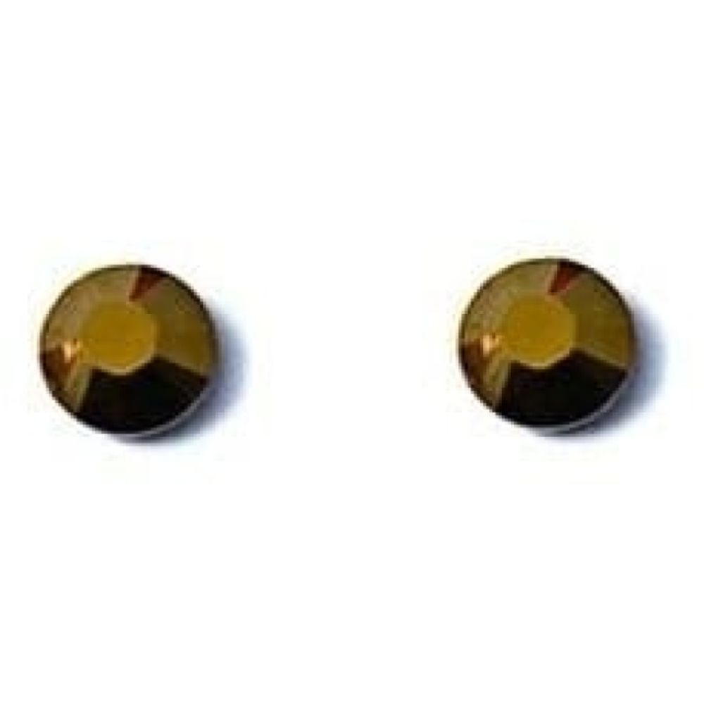 Ladies Circular Golden Brown Studded Swarovski Element Earrings