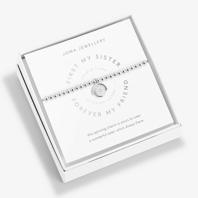 Spinning Boxed A Little 'First My Sister Forever My Friend' Bracelet