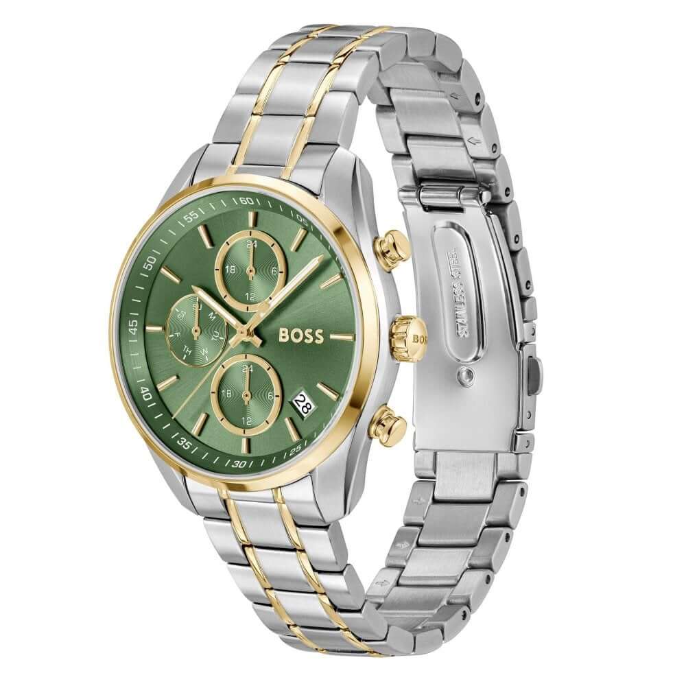 Grand Tour Green Dial With Two Tone Bracelet Strap Womens Watch