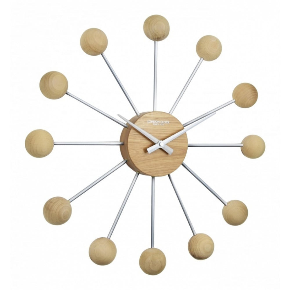 Sputnik' Oslo Collection Wood and Stainless Steel Clock