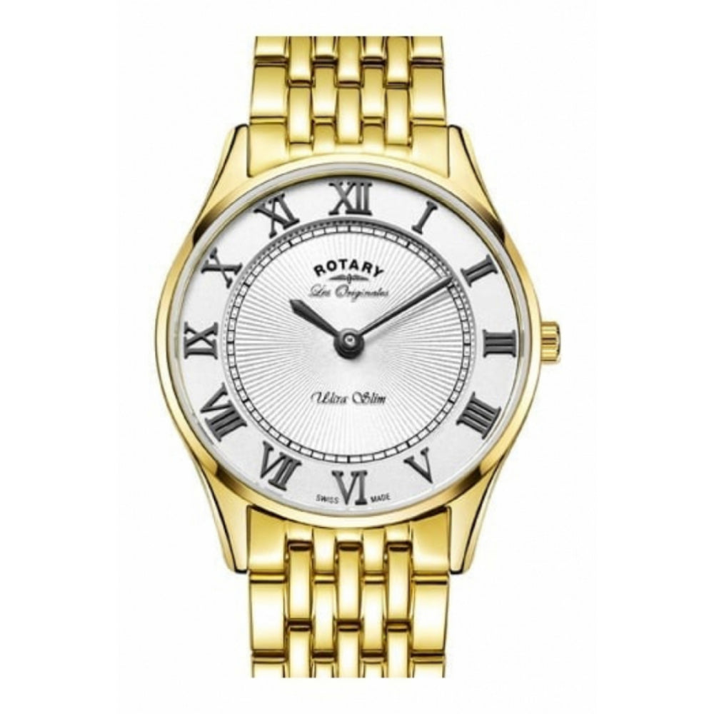 Ultra Slim Gold Plated Ladies Swiss Wristwatch