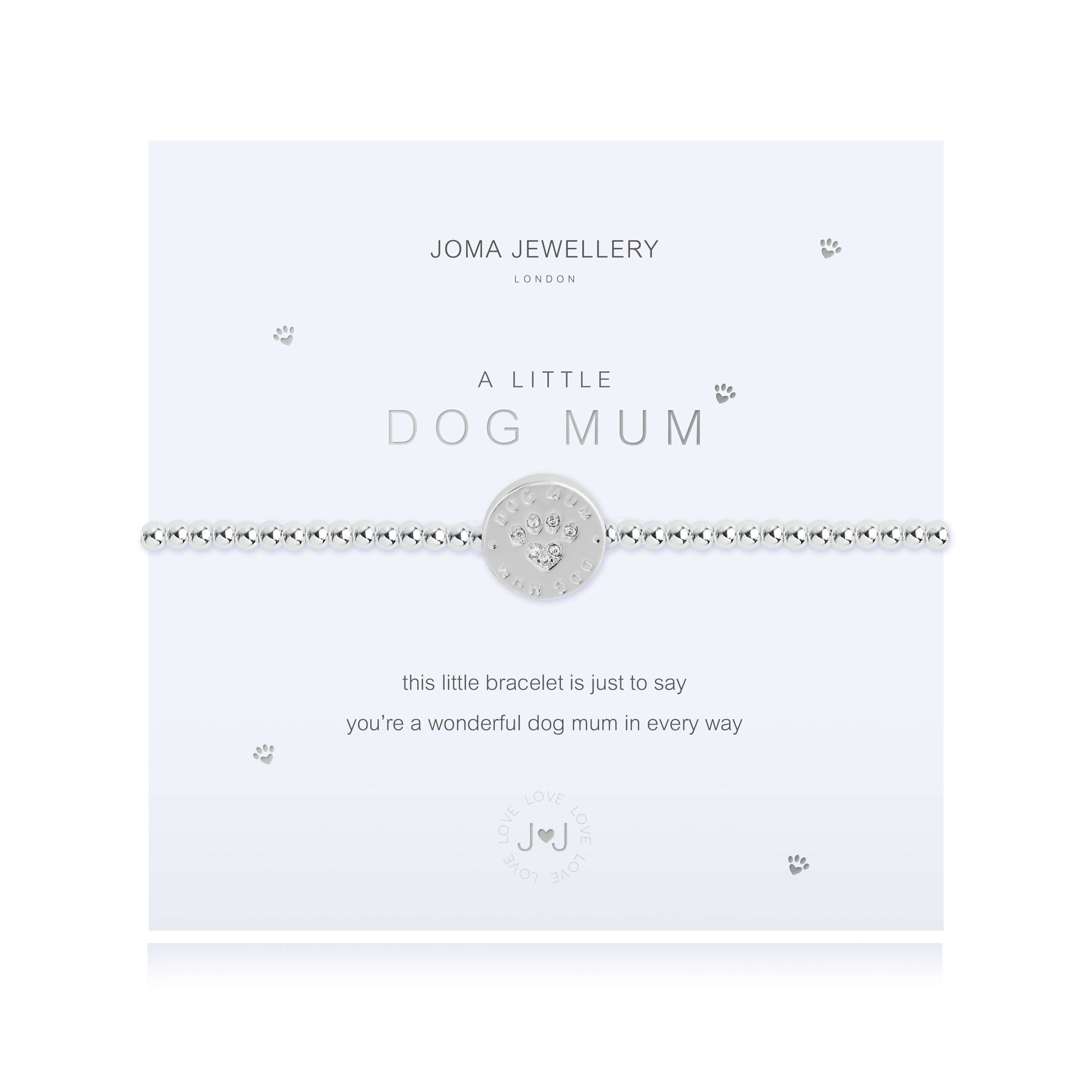 A Little | Dog Mum | Silver | Bracelet | 17.5cm Stretch