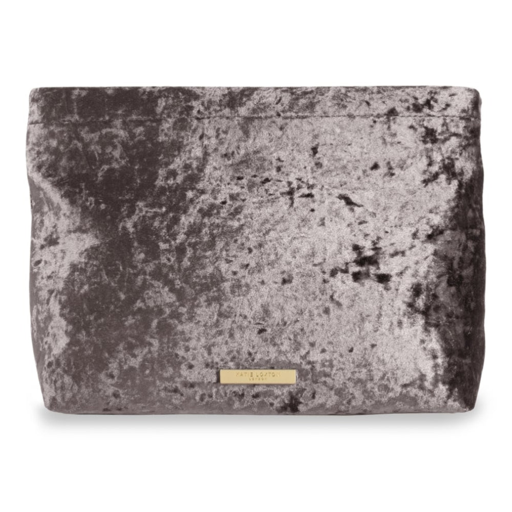 VALENTINA VELVET CLUTCH - crushed taupe - 23.5x29x7cm