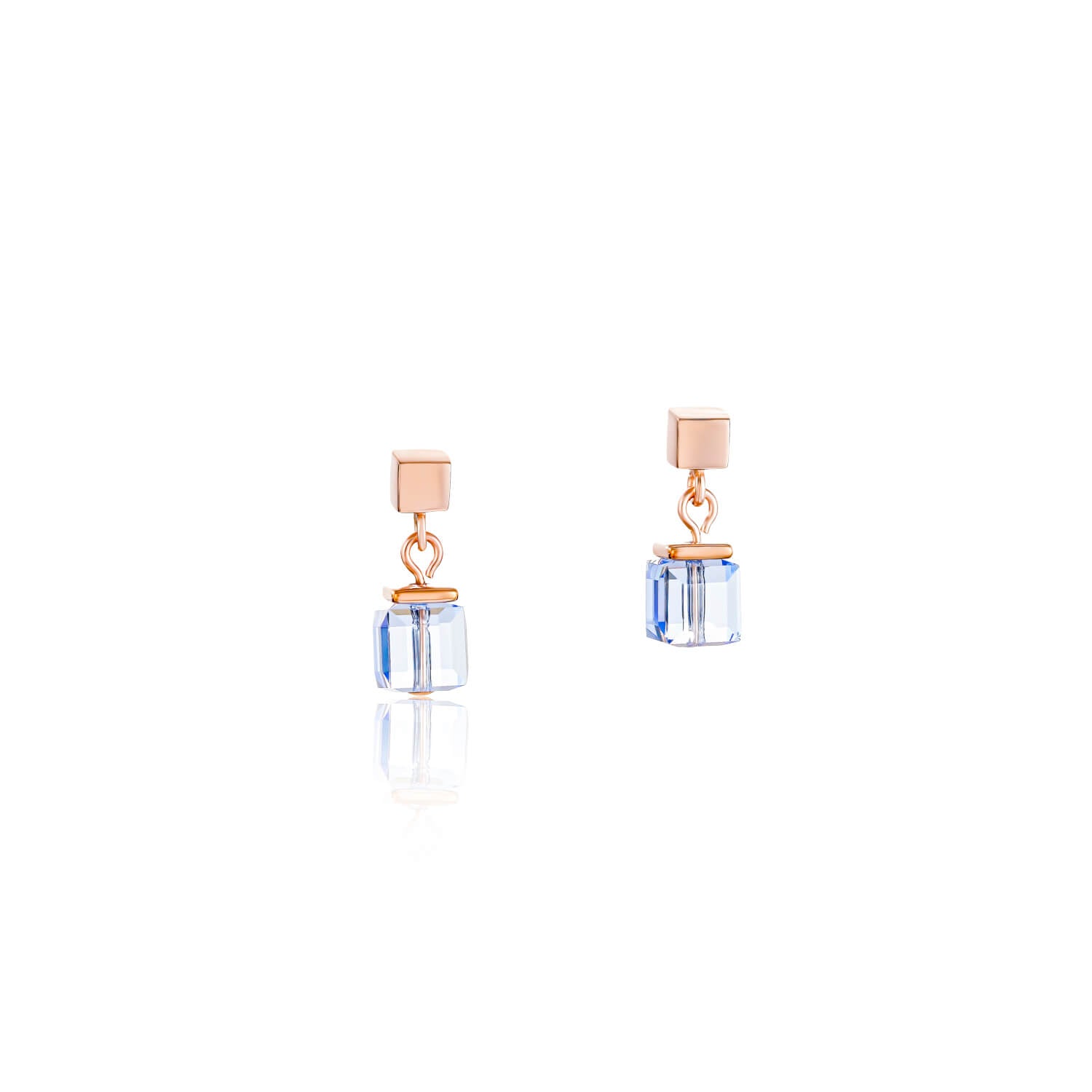 Swarovski Crystals & MonochromeBLUE Rose Gold Plated Earrings