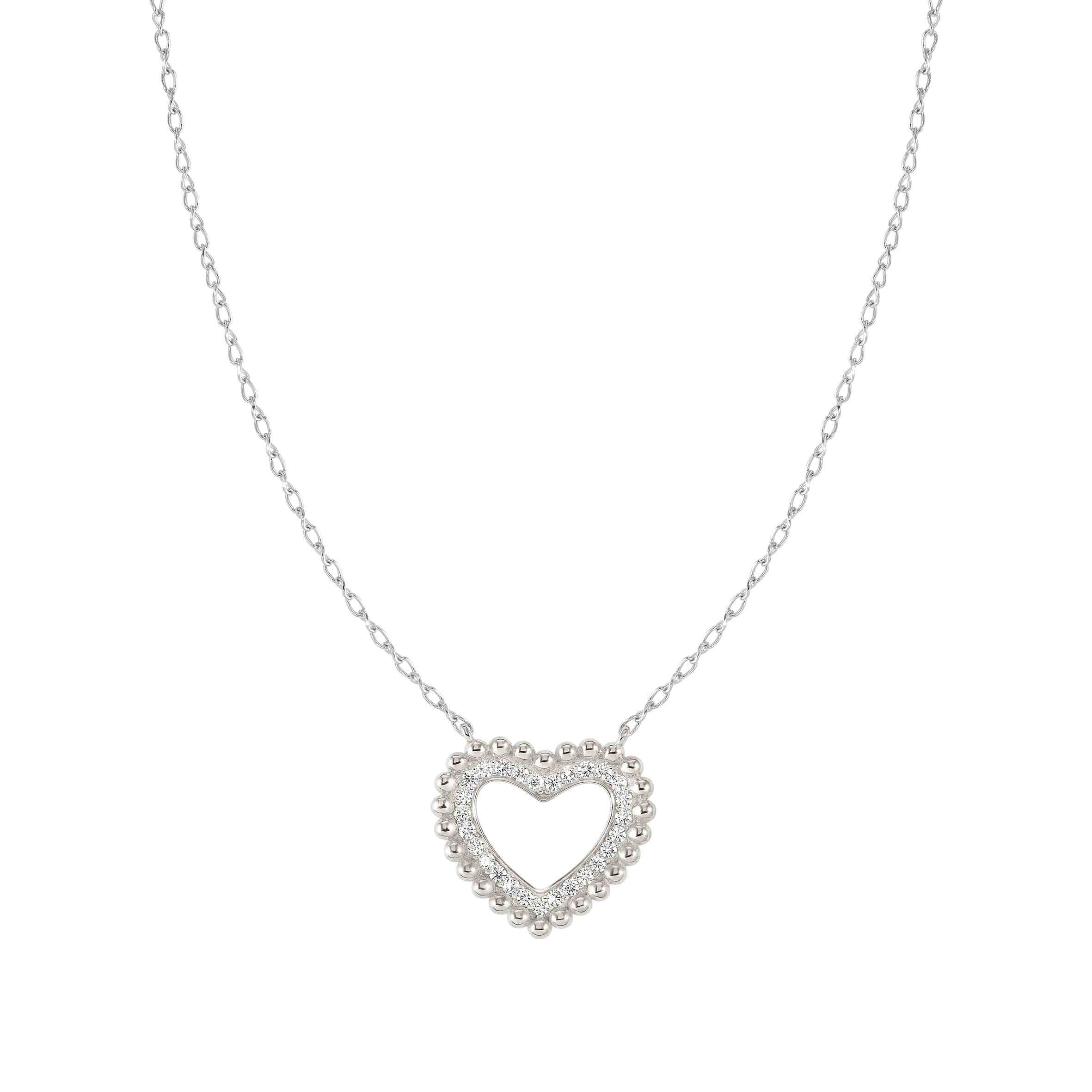 Lovecloud Necklace In Silver With CZ Set Heart Pendant